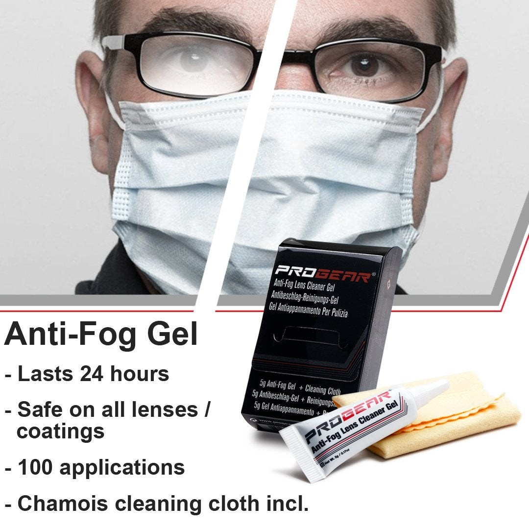 Anti-Fog Gel for All Glasses, Eyewear, Lenses - mask and glasses